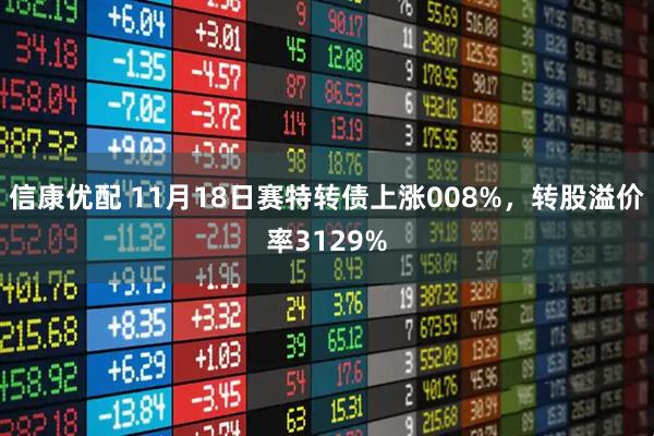 信康优配 11月18日赛特转债上涨008%，转股溢价率3129%